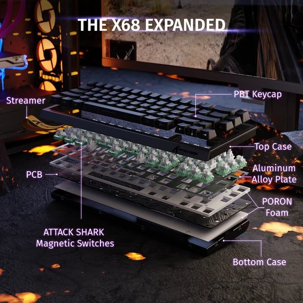 Attack Shark X68HE bllackline — 3