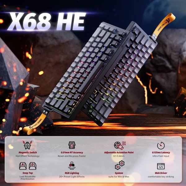 Attack Shark X68HE moonlight — 9