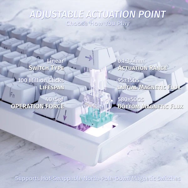 Attack Shark X68HE whiteline — 7