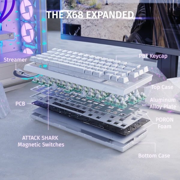 Attack Shark X68HE whiteline — 5