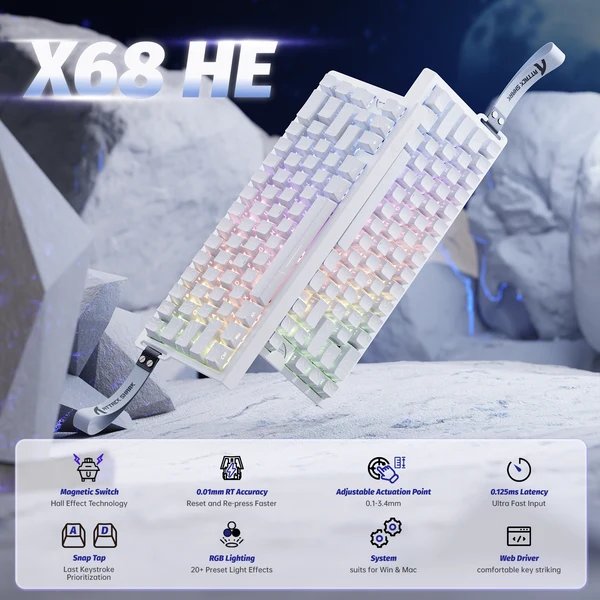 Attack Shark X68HE whiteline — 6
